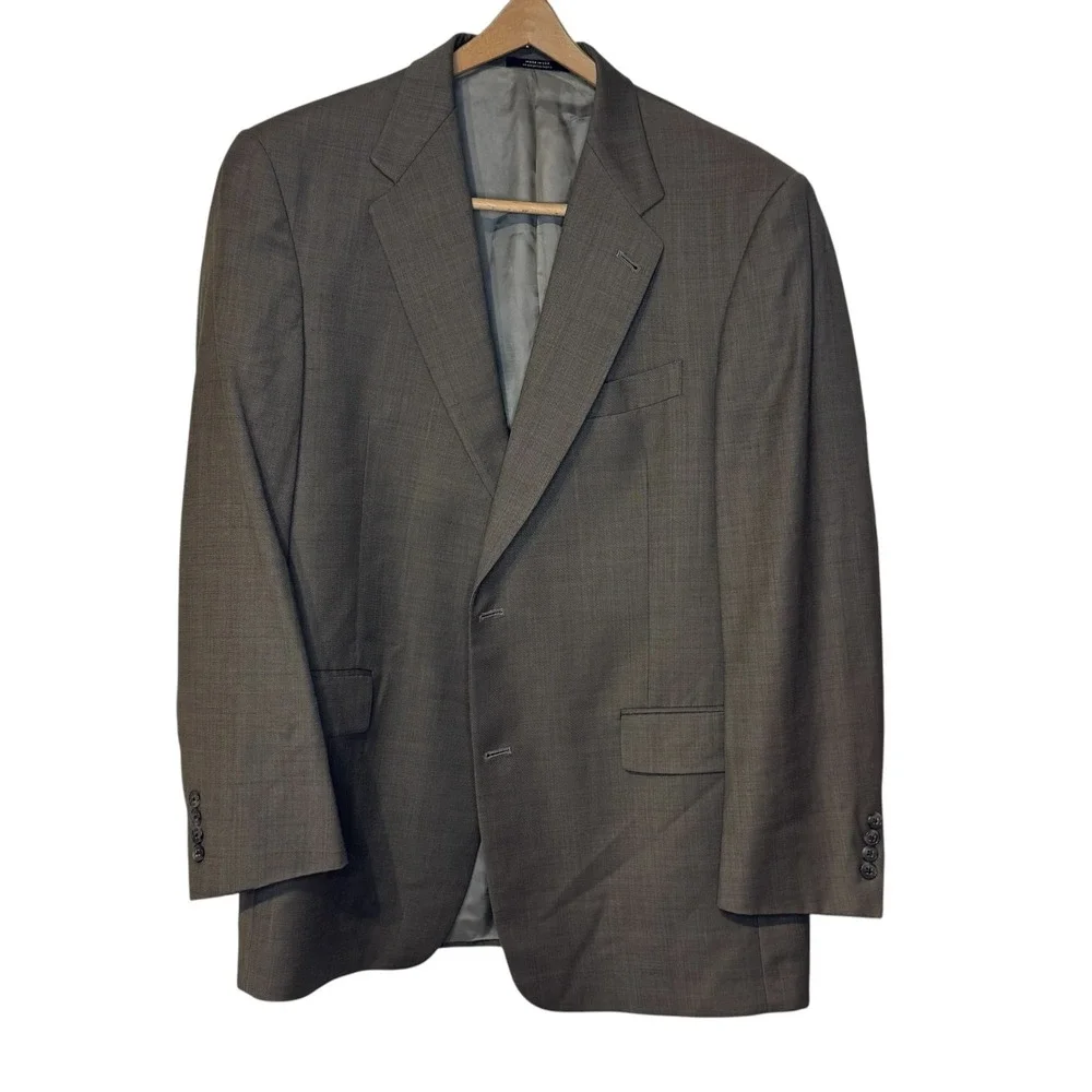 Hart Schaffner Marx Mens Blazer Suit  100% Wool Windowpane 2-Button Ventless 42R